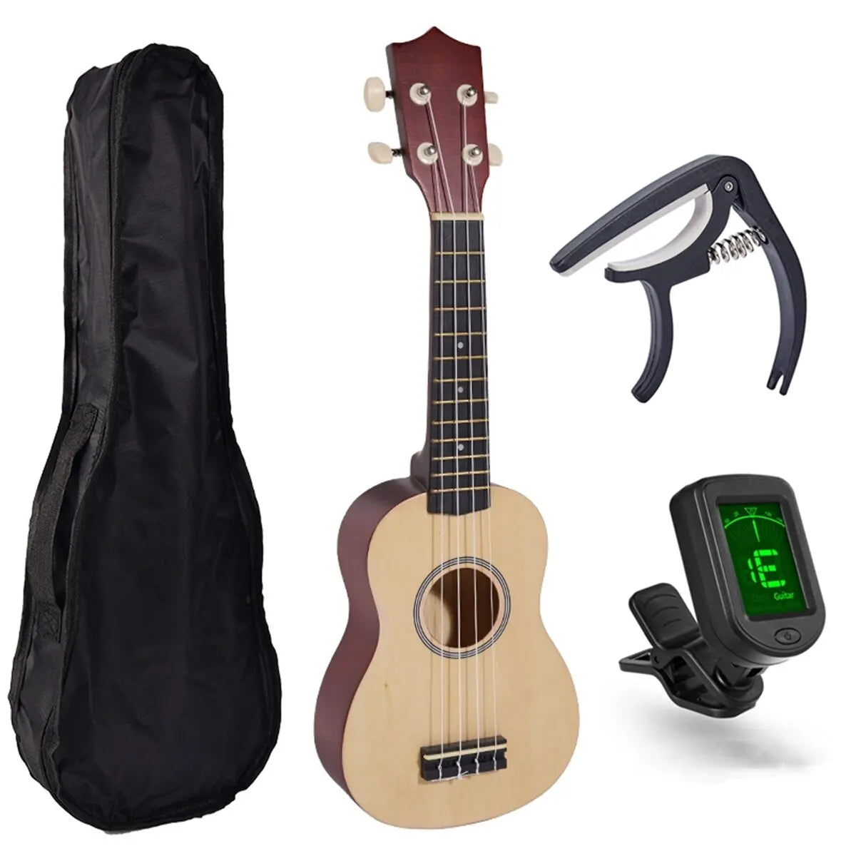 Miwayer Soprano Ukulele for Beginners 21 Inch Hawaiian Starter Uke Guitar Ukalalee With Gig Bag Digital Tuner Ukulele Capo
