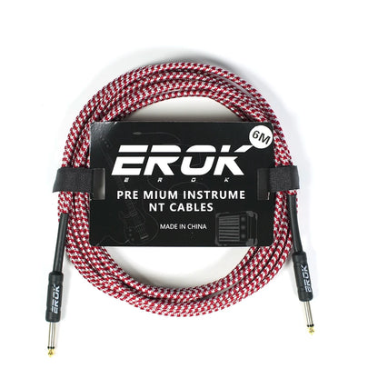 EROK 3/6/10M Guitar Audio Cable 6.35mm Plug No Noise Audio Wire Cord Musical Instrument Accessories Parts for Bass