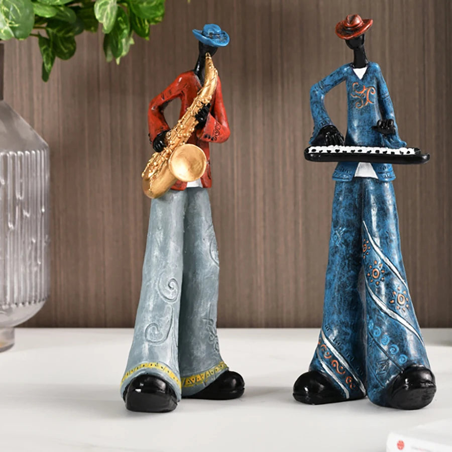 Creative American Band Decoration Musical Instrument Model Living Room Porch Study Nordic Arts And Crafts Statue Sculpture Home