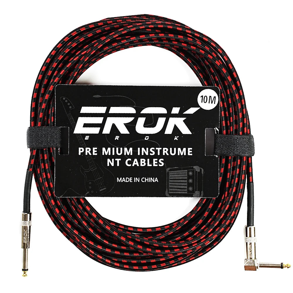 EROK 1.5M/3M/6M/10M Premium Guitar Cable 1/4 Inch Instrument Cable-Super Durable Guitar Chord- AMP Cord for Bass