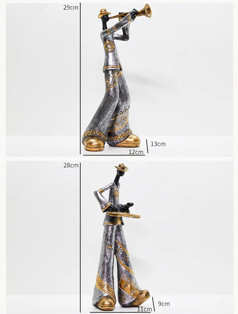 Creative American Band Decoration Musical Instrument Model Living Room Porch Study Nordic Arts And Crafts Statue Sculpture Home