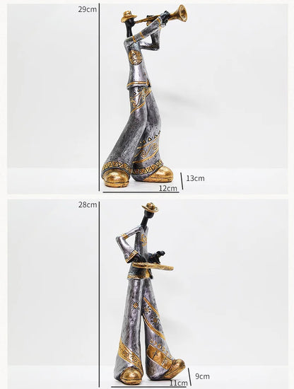 Creative American Band Decoration Musical Instrument Model Living Room Porch Study Nordic Arts And Crafts Statue Sculpture Home