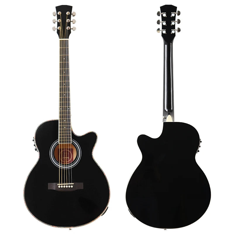 Thin-Body Acoustic-Electric Guitar Bundle – Beginner Guitar with Free Gig Bag & Extra Strings