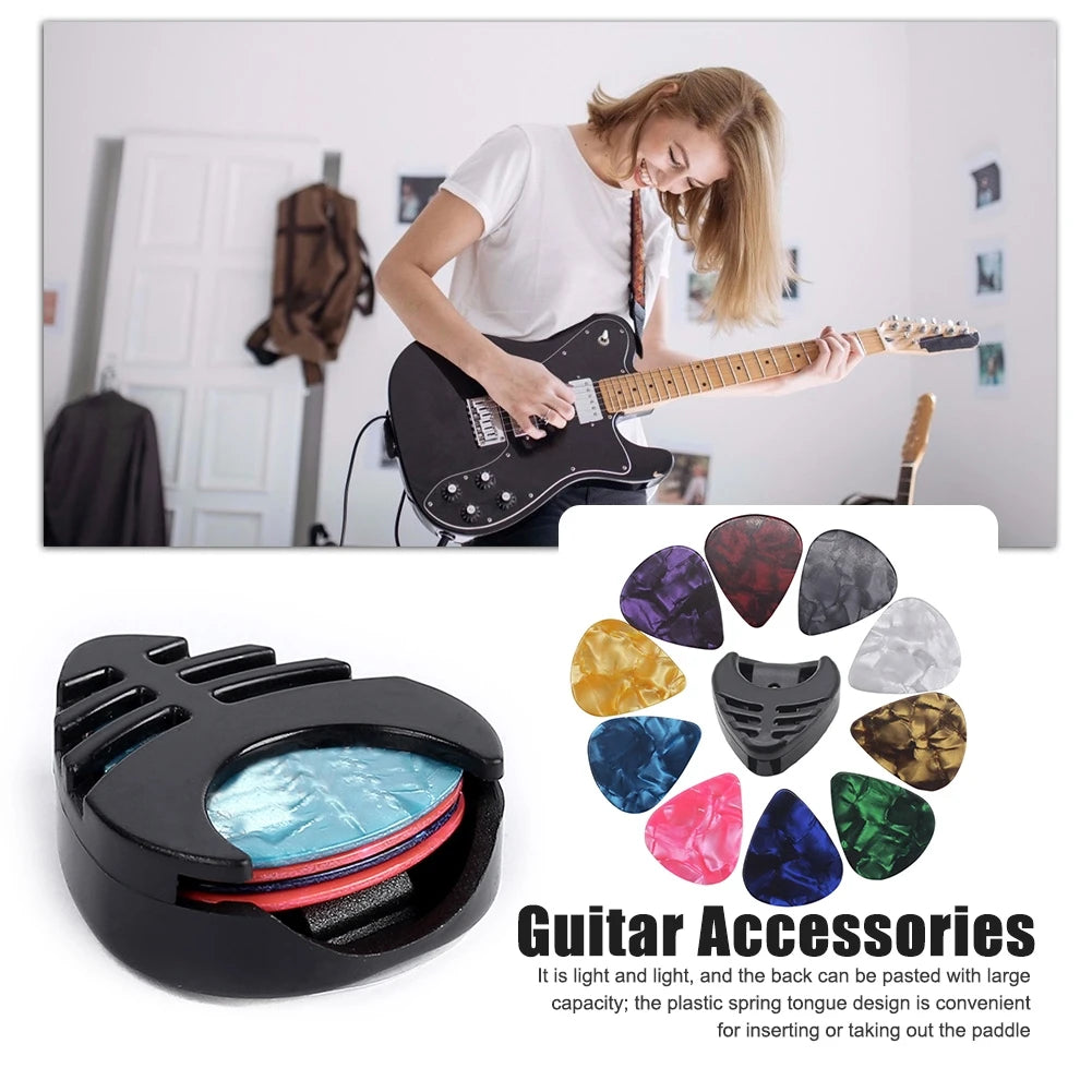 Guitar Beginner Accessories Set Guitar Capo Tuner Includes 10 picks (Random) Plectrum Holder - Perfect For Fast Accurate Tuning
