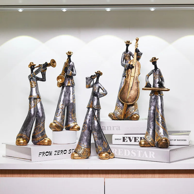 Creative American Band Decoration Musical Instrument Model Living Room Porch Study Nordic Arts And Crafts Statue Sculpture Home