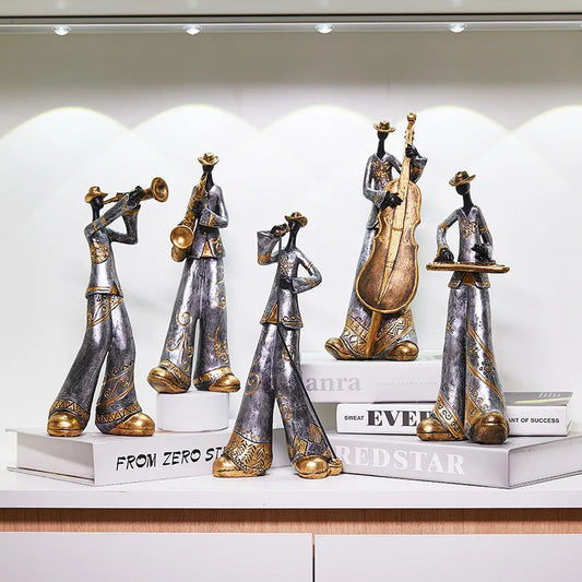 Creative American Band Decoration Musical Instrument Model Living Room Porch Study Nordic Arts And Crafts Statue Sculpture Home