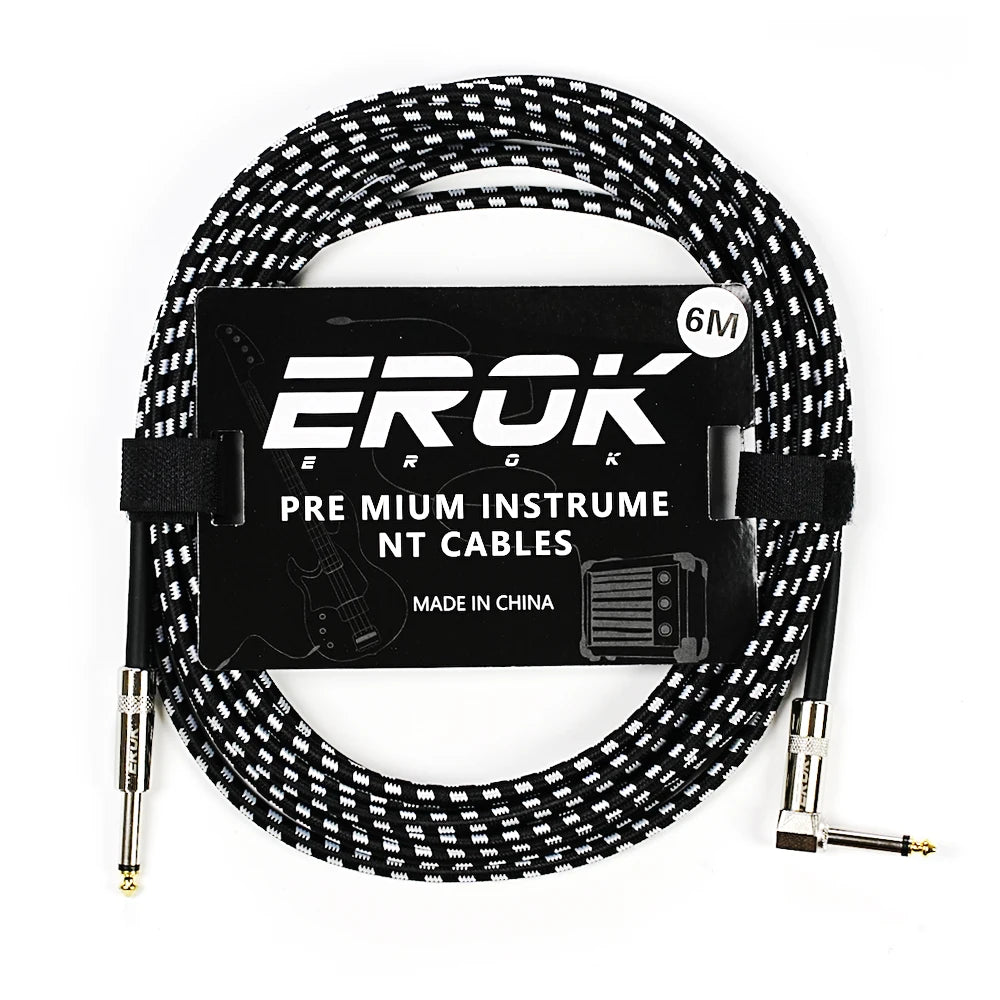 EROK 1.5M/3M/6M/10M Premium Guitar Cable 1/4 Inch Instrument Cable-Super Durable Guitar Chord- AMP Cord for Bass
