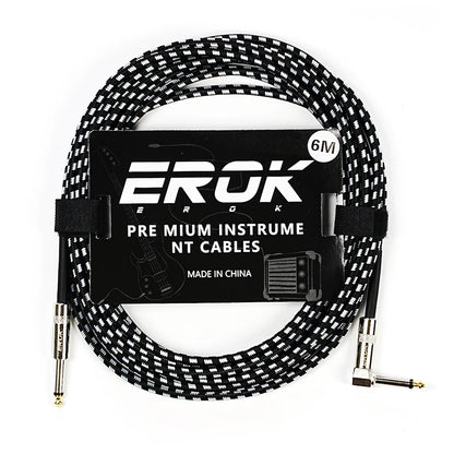 EROK 1.5M/3M/6M/10M Premium Guitar Cable 1/4 Inch Instrument Cable-Super Durable Guitar Chord- AMP Cord for Bass