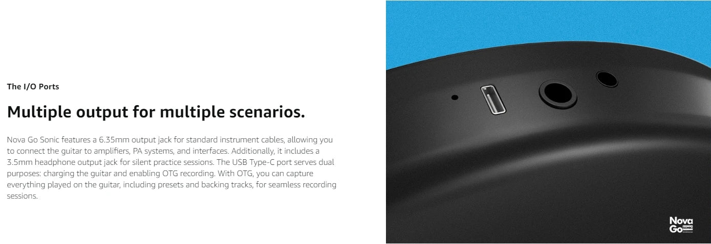 Enya Nova Go Sonic Carbon-Fiber Smart Electric Guitar – Built-In 10 W Speaker & On-Board Effects