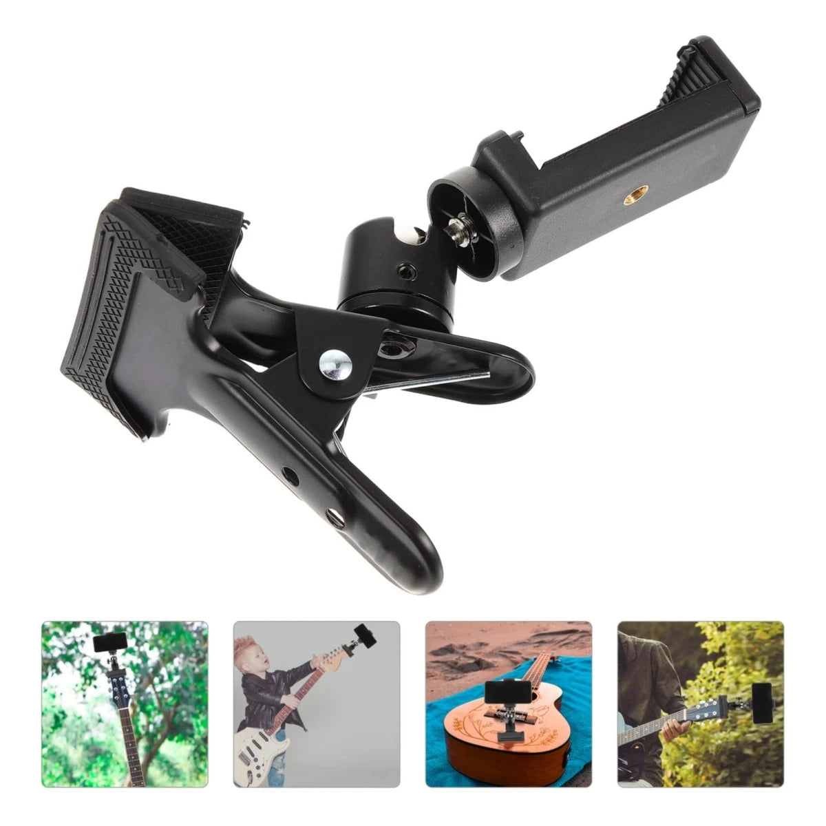 Miwayer Guitar Head Clip Mobile Phone Holder Live Broadcast Bracket Stand Tripod Clip Head For Mobile Phones, Action Cameras