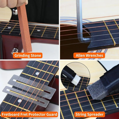 72PCS Guitar Repair Tool Kit Guitar Maintenance Tool Set for Guitar Ukulele Bass Banjo Luthier Tools Guitar Repair Tool Kit