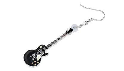 Bonsny Acrylic Anime Guitar Dangle Earrings Musical Instruments Drop Charms Fashion Jewelry For Women Girls Teens Gift Accessory