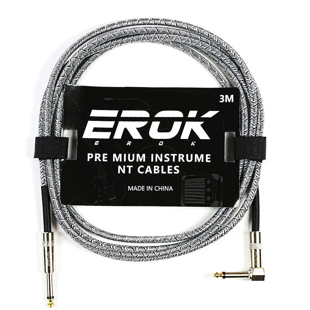 EROK 1.5M/3M/6M/10M Premium Guitar Cable 1/4 Inch Instrument Cable-Super Durable Guitar Chord- AMP Cord for Bass