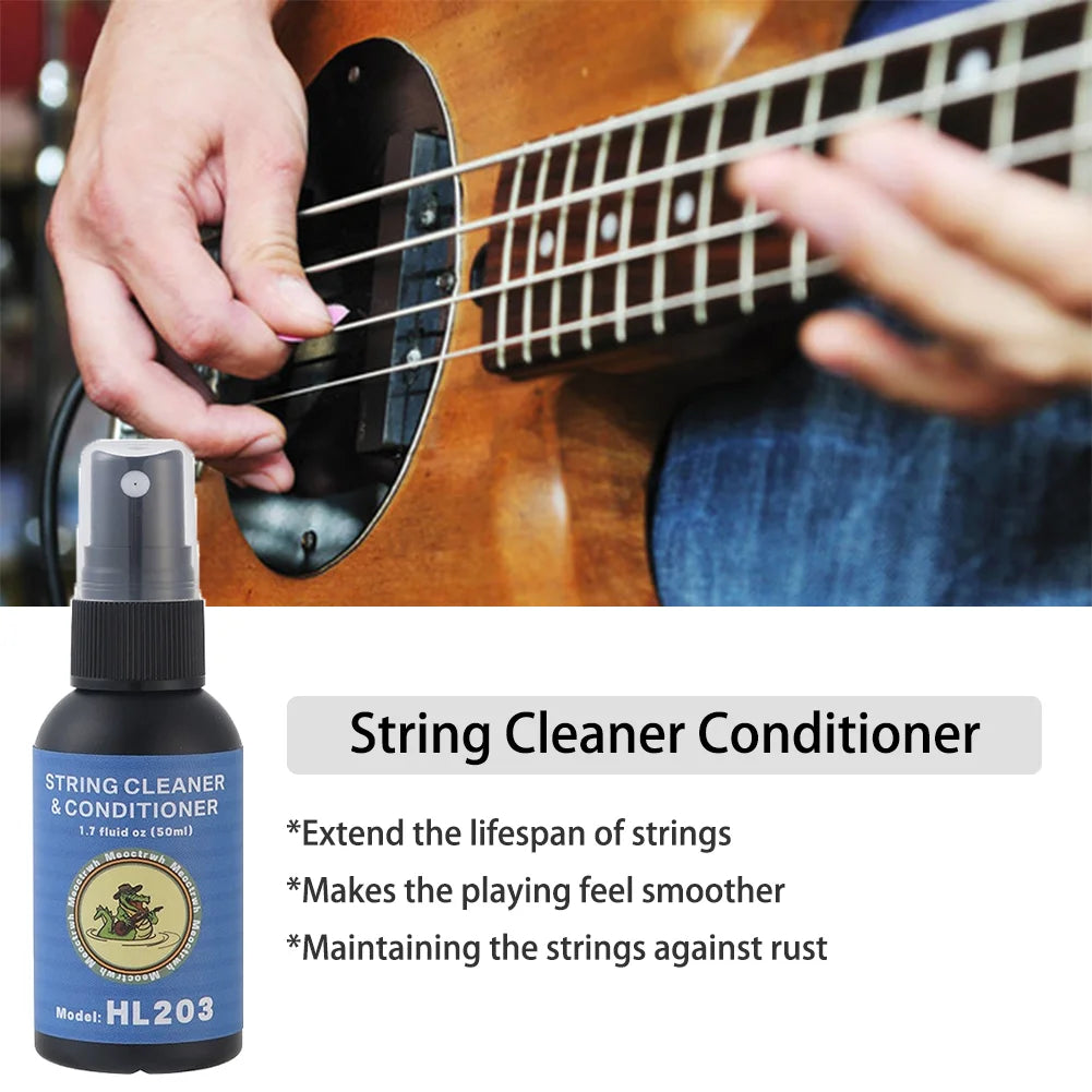 Guitar Cleaning Kit All IN ONE fretboard Lemon Oil Polish String Cleaner Guitar string winder for Guitar Cleaning Maintenance