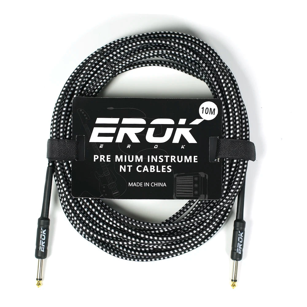 EROK 3/6/10M Guitar Audio Cable 6.35mm Plug No Noise Audio Wire Cord Musical Instrument Accessories Parts for Bass
