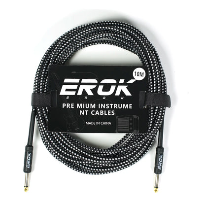 EROK 3/6/10M Guitar Audio Cable 6.35mm Plug No Noise Audio Wire Cord Musical Instrument Accessories Parts for Bass