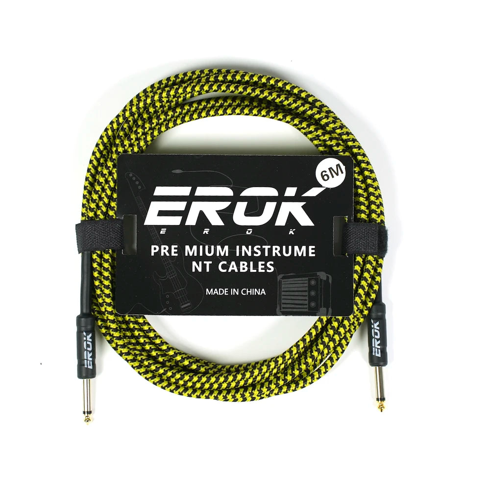 EROK 3/6/10M Guitar Audio Cable 6.35mm Plug No Noise Audio Wire Cord Musical Instrument Accessories Parts for Bass