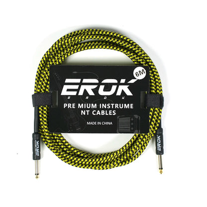 EROK 3/6/10M Guitar Audio Cable 6.35mm Plug No Noise Audio Wire Cord Musical Instrument Accessories Parts for Bass