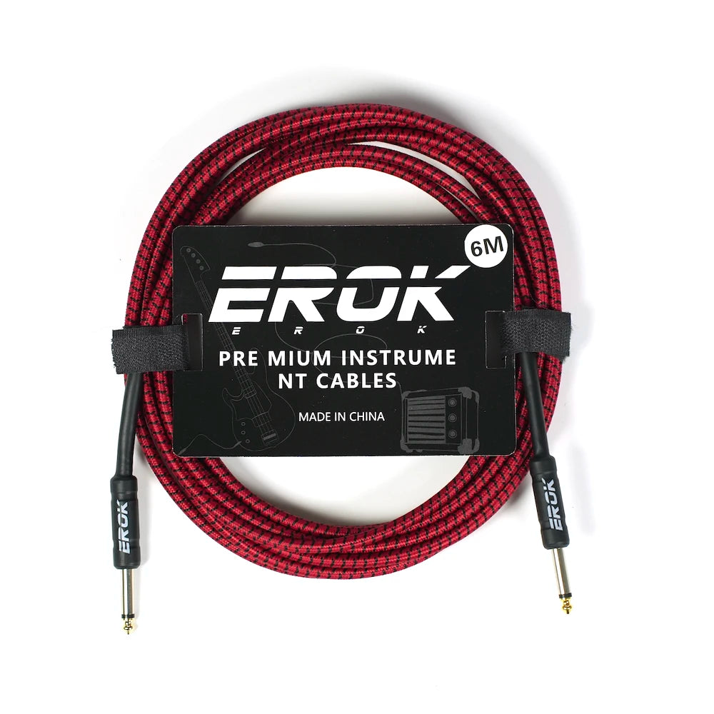 EROK 3/6/10M Guitar Audio Cable 6.35mm Plug No Noise Audio Wire Cord Musical Instrument Accessories Parts for Bass