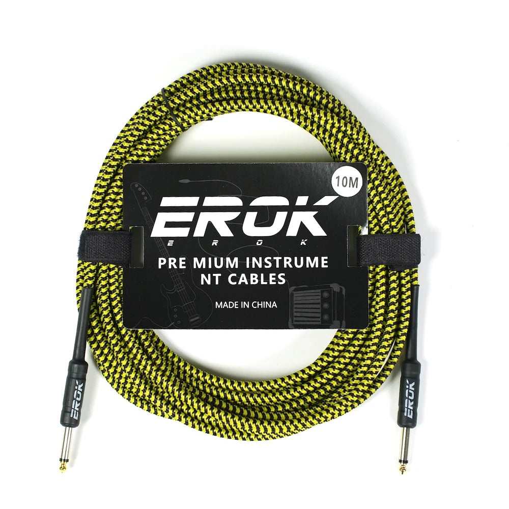 EROK 3/6/10M Guitar Audio Cable 6.35mm Plug No Noise Audio Wire Cord Musical Instrument Accessories Parts for Bass