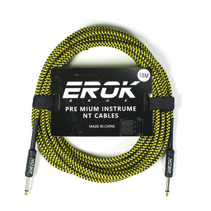 EROK 3/6/10M Guitar Audio Cable 6.35mm Plug No Noise Audio Wire Cord Musical Instrument Accessories Parts for Bass