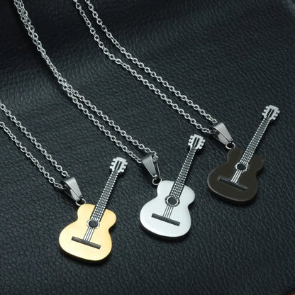Unisex Guitar Pendant Necklace – Punk / Biker Music Statement Jewelry