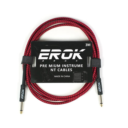 EROK 3/6/10M Guitar Audio Cable 6.35mm Plug No Noise Audio Wire Cord Musical Instrument Accessories Parts for Bass