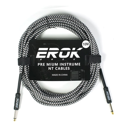 EROK 3/6/10M Guitar Audio Cable 6.35mm Plug No Noise Audio Wire Cord Musical Instrument Accessories Parts for Bass