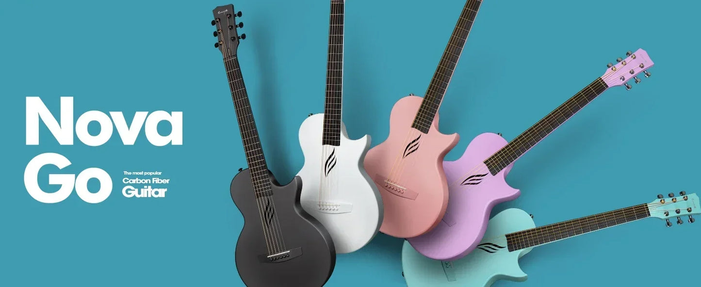 Enya Nova Go 35″ Carbon‑Fiber Travel Guitar (With Beginner Kit and Gig Bag)