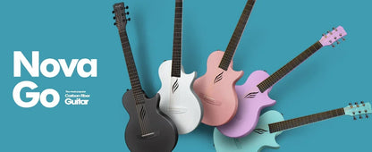 Enya Nova Go 35″ Carbon‑Fiber Travel Guitar (With Beginner Kit and Gig Bag)