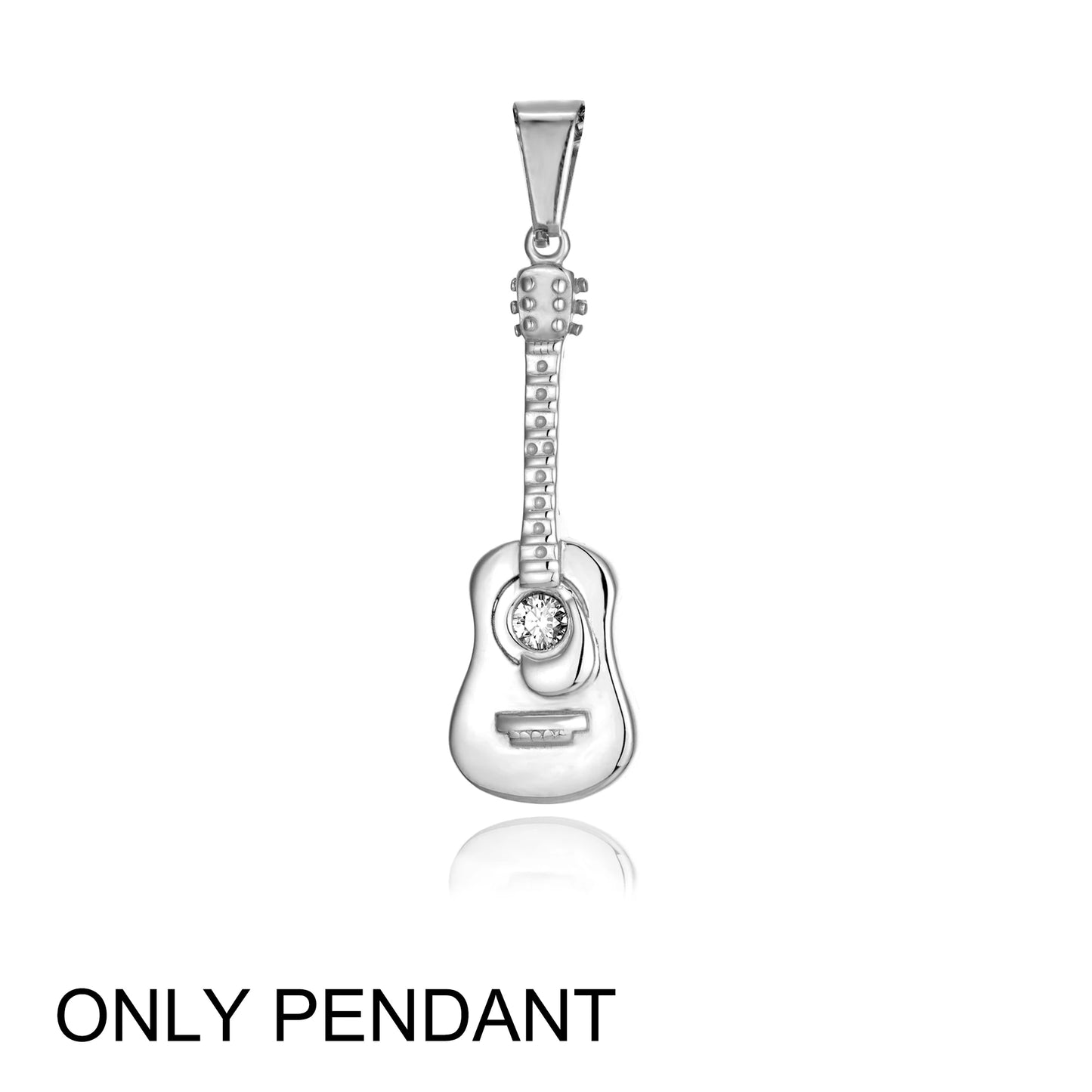 Punk Guitar Shape pendant necklace Stainless Steel Men or Women Necklaces Jewelry Hiphop Rock Slide Music Element sweater Chains