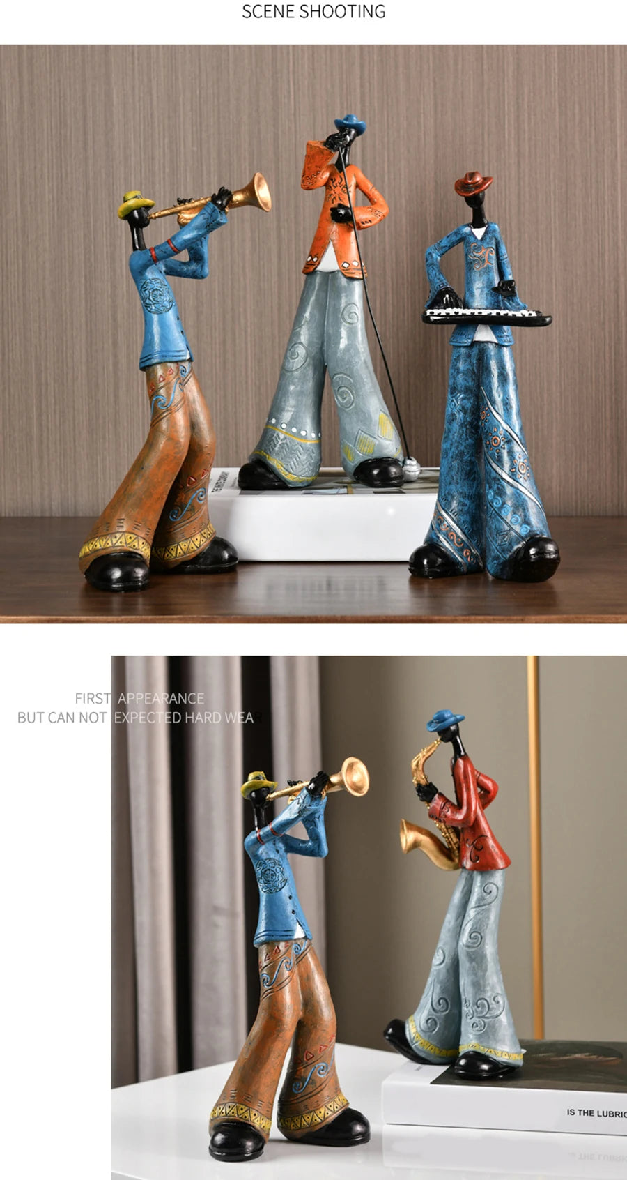 Creative American Band Decoration Musical Instrument Model Living Room Porch Study Nordic Arts And Crafts Statue Sculpture Home