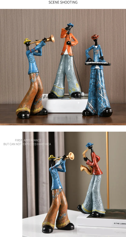 Creative American Band Decoration Musical Instrument Model Living Room Porch Study Nordic Arts And Crafts Statue Sculpture Home
