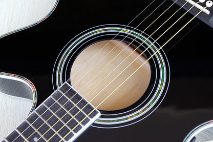 Thin-Body Acoustic-Electric Guitar Bundle – Beginner Guitar with Free Gig Bag & Extra Strings