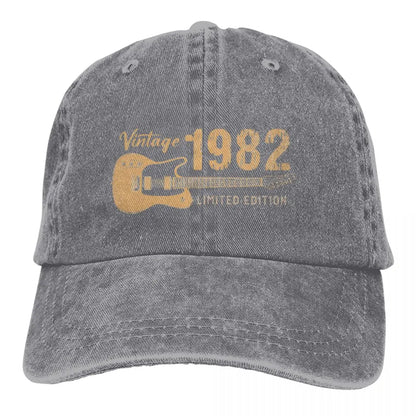 Washed Men's Baseball Cap Guitar Trucker Snapback Caps Dad Hat Vintage 1982 A Special Year Golf Hats
