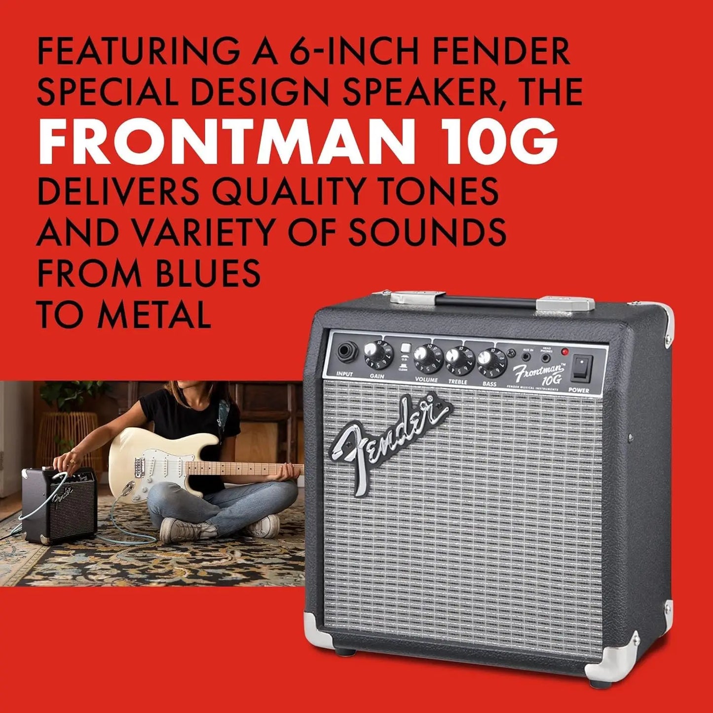 Frontman 10G Guitar Amp, 10 Watts, with 2-Year Warranty, 6 Inch Fender Special Design Speaker