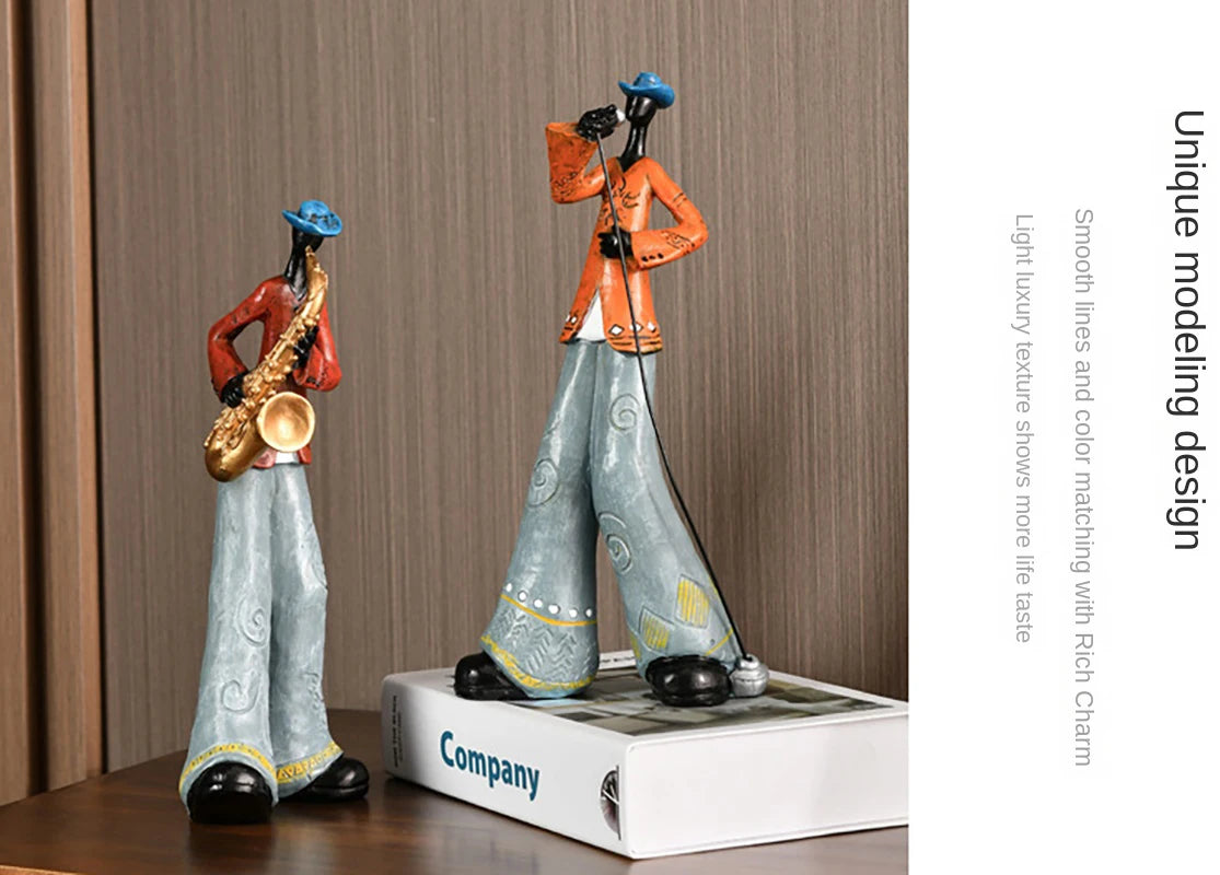 Creative American Band Decoration Musical Instrument Model Living Room Porch Study Nordic Arts And Crafts Statue Sculpture Home