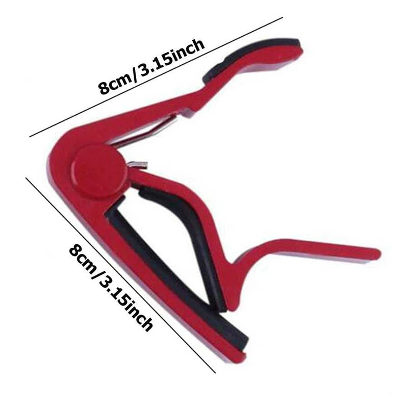 PU Leather Guitar Pick Bag + Alloy Capo & Metal Tuning Clip – Essential Guitar Accessory Kit