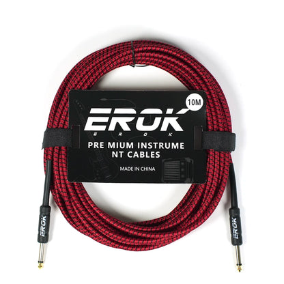 EROK 3/6/10M Guitar Audio Cable 6.35mm Plug No Noise Audio Wire Cord Musical Instrument Accessories Parts for Bass