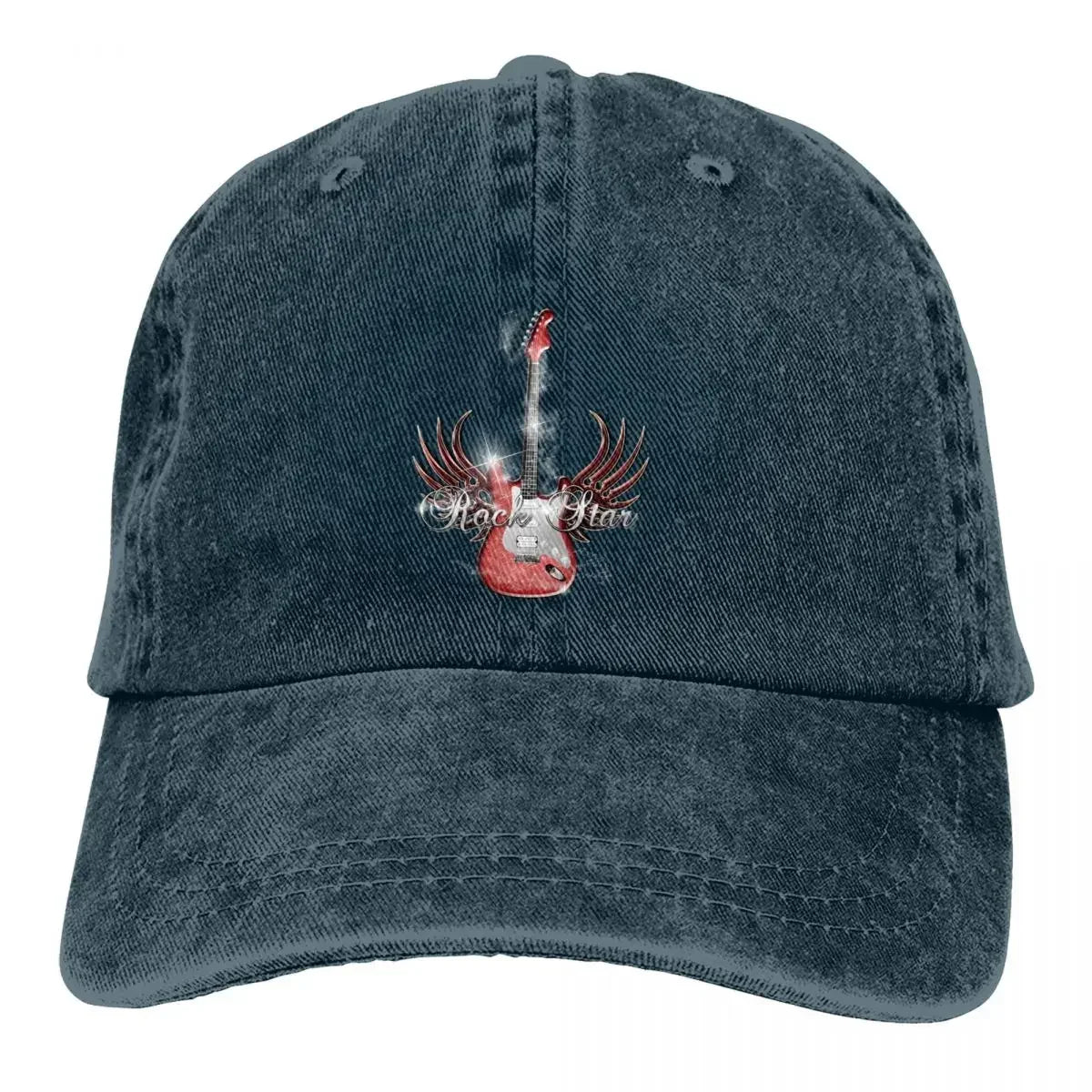 Rock Star Wing Baseball Cap Men Cowboy Hats Women Visor Protection Snapback Guitar Rock Caps