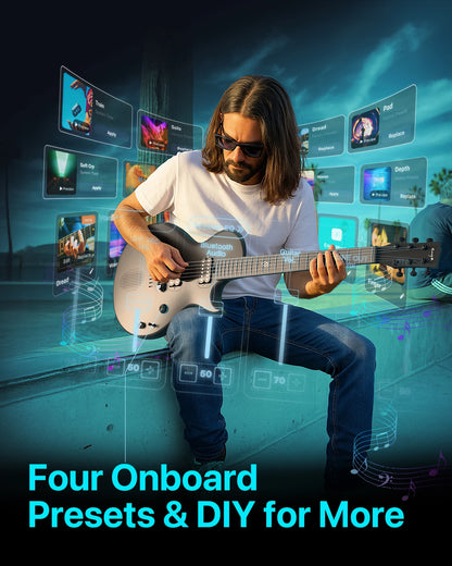 Enya Nova Go Sonic Carbon-Fiber Smart Electric Guitar – Built-In 10 W Speaker & On-Board Effects