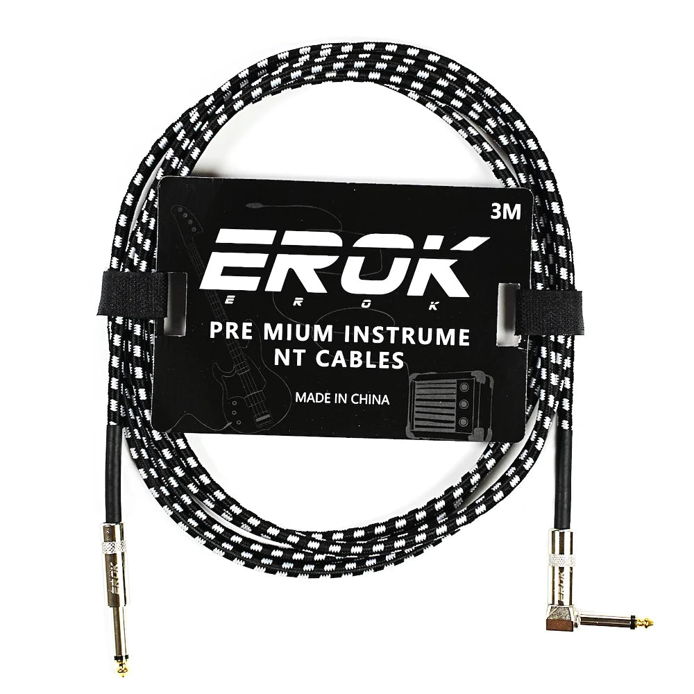 EROK 1.5M/3M/6M/10M Premium Guitar Cable 1/4 Inch Instrument Cable-Super Durable Guitar Chord- AMP Cord for Bass