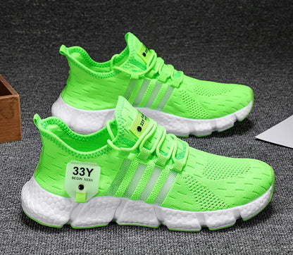 Breathable Mesh Men Shoes Trendy Lightweight Walking Flats Plus Size Male Tennis Sneakers Outdoor Running Fitness Shoes 2024