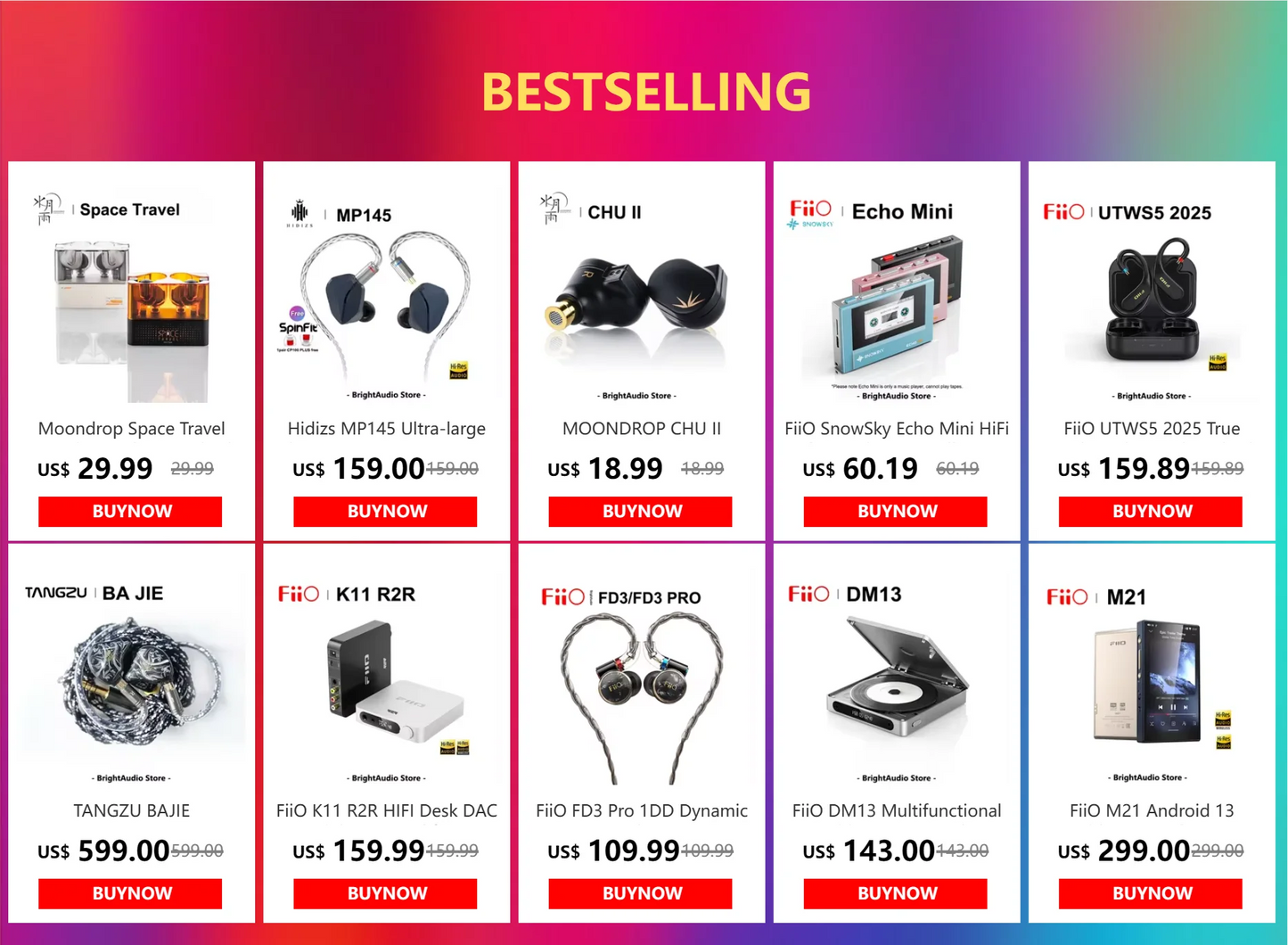 FiiO HS19 Silicone Replacement Ear Tip Pack Eartips 12 pairs