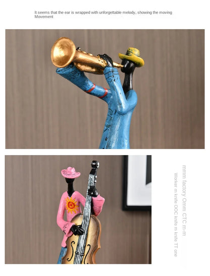 Creative American Band Decoration Musical Instrument Model Living Room Porch Study Nordic Arts And Crafts Statue Sculpture Home
