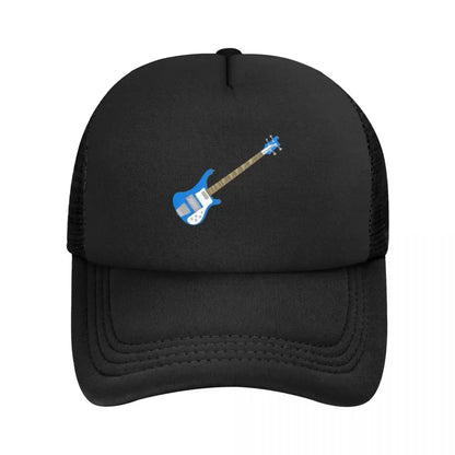 Cobalt Blue Left-Handed Rickenbacker 4001C FLCL Bass Guitar Mesh Baseball Caps Snapback  Hats Casquette Outdoor Unisex