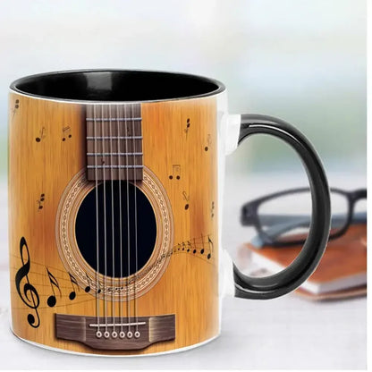 Music Theme Mug Coffee Mug Guitar Piano Violin Ceramic Cup Comfortable Handle Patterned Drinkware Home Office Desk Tea Cups