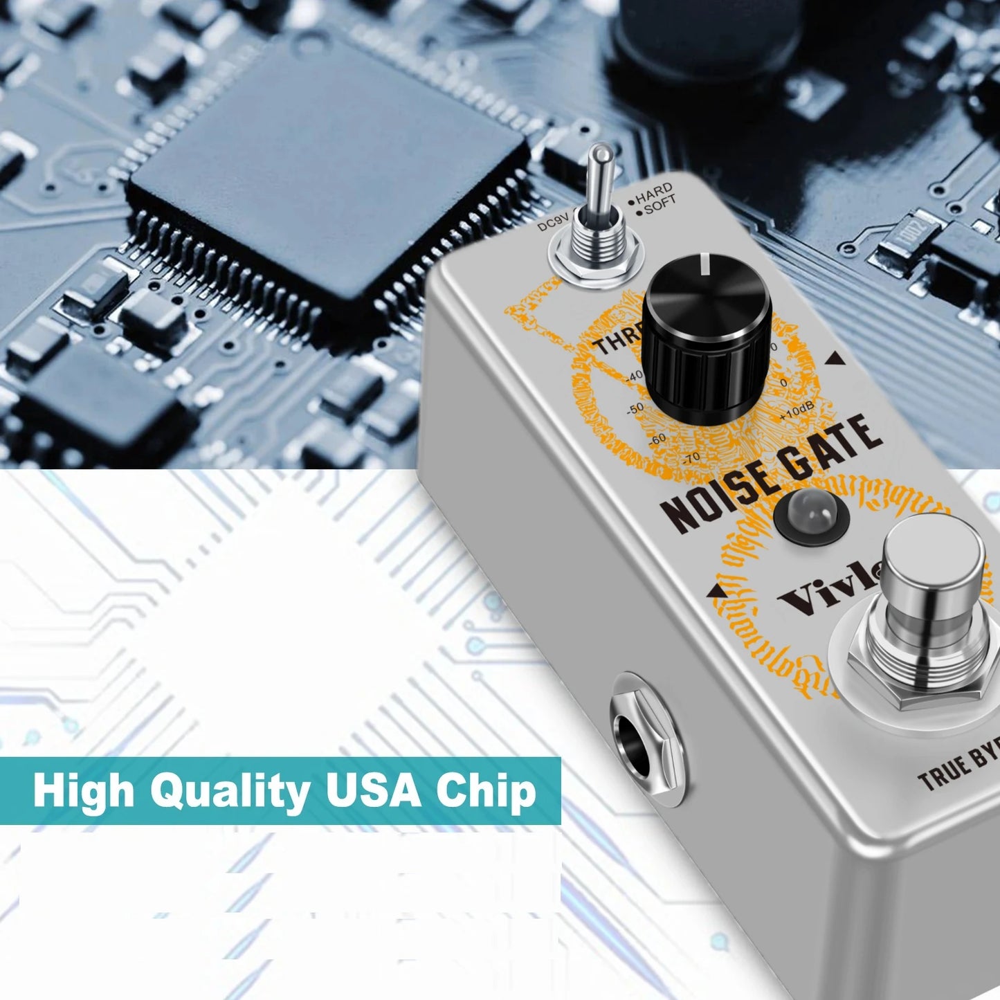 VIVLEX-Guitar Pedals Super Effects, Pedal Tuner, Overdrive Delay, Reverb Distortion, Fuzz Noise Gate, Flanger Metal Zone, Blues