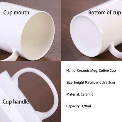 Music Lover's White Ceramic Mug with Headphones & Music Notes Design - Reusable Coffee Cup for Tea, Hot Chocolate - Hand Wash On