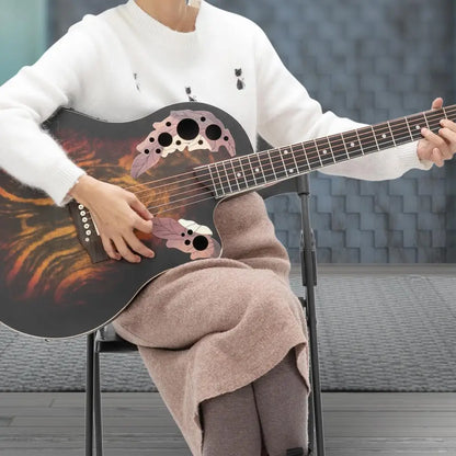 Glarry 41 inch Cutaway Acoustic-Electric Guitar EQ with Bag Sunset /Red